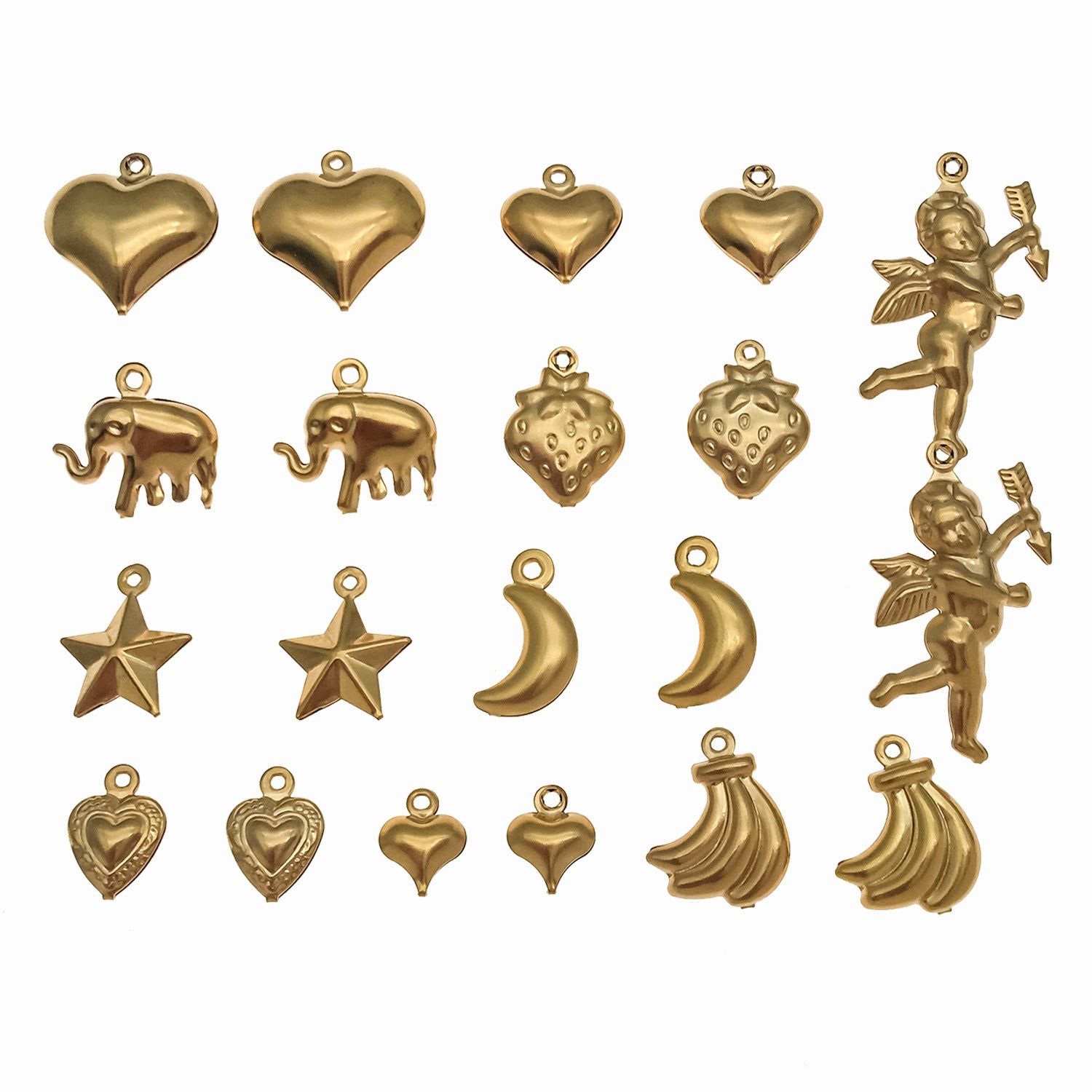 Wholesale Stainless steel vacuum plated hollow angel heart fruit  Charms