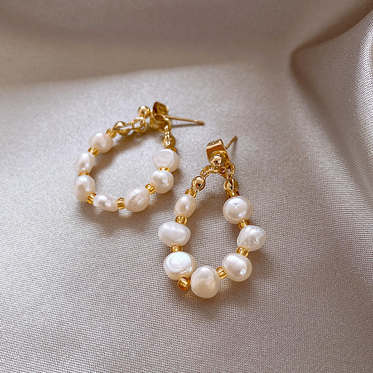 Wholesale Real Gold Plated Baroque Pearl Open Ring - Fashion Jewelry Accessory for Women Boutique Resale