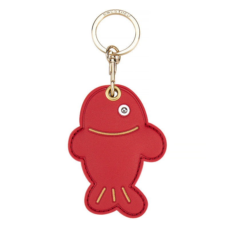 Wholesale Fruit Print Drop Shaped PU Leather Card Holder Keychain Cute Bag Charm Boutique Resale Gift