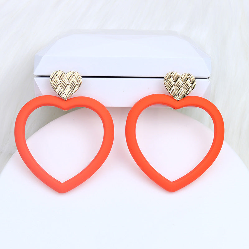 Wholesale Valentine's Day Love Hollow Spray Paint Acrylic Earrings