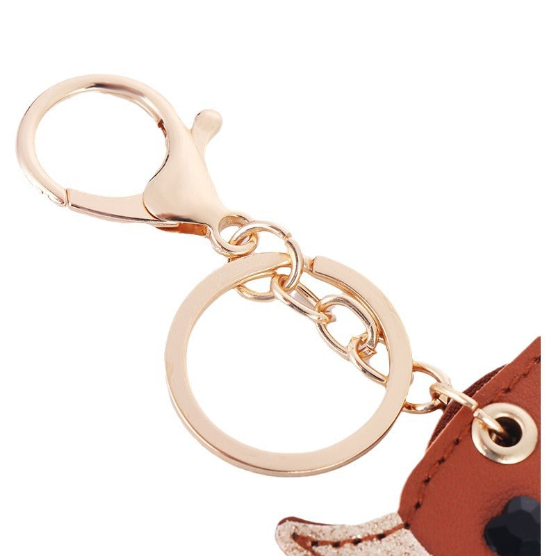 Wholesale Black PU Leather Rotating Bull Keychain Pendant Stylish Car Key Accessory Gift For Business Resale