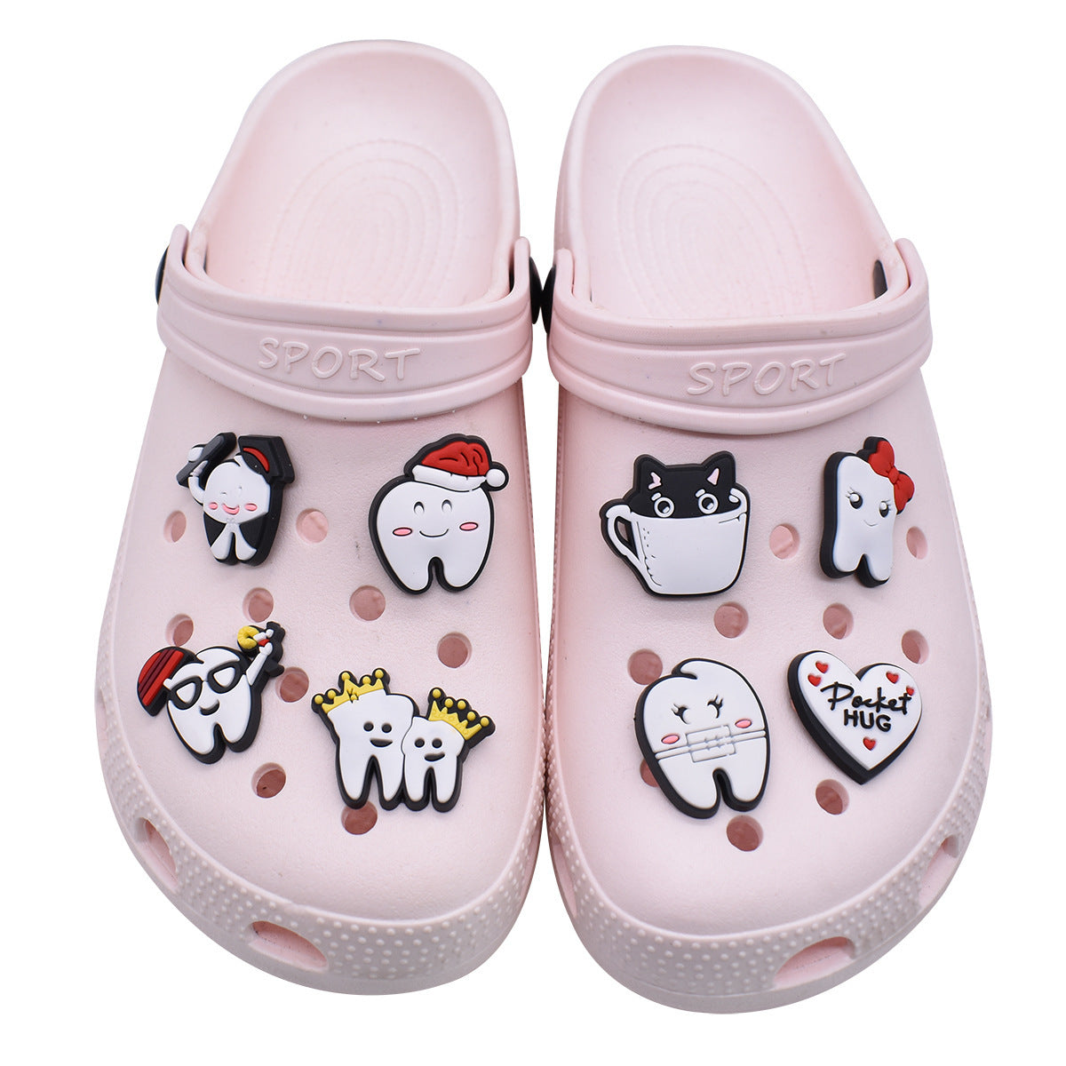 Wholesale Random 100pcs  cartoon toothbrush   PVC Soft Rubber Shoe Buckle Decoration