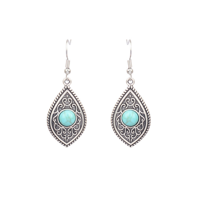 Wholesale Beach Resort Style Alloy Geometric Acrylic Turquoise Earrings for Women ACC-ES-MoMo002
