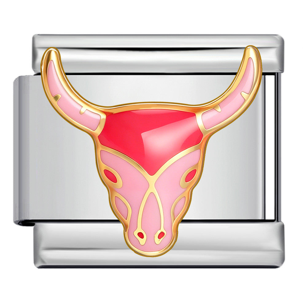 Wholesale Pink Western Cowboy Theme Stainless Steel Modular DIY Bracelet Jewelry Accessory For Party Gift Boutique Resale