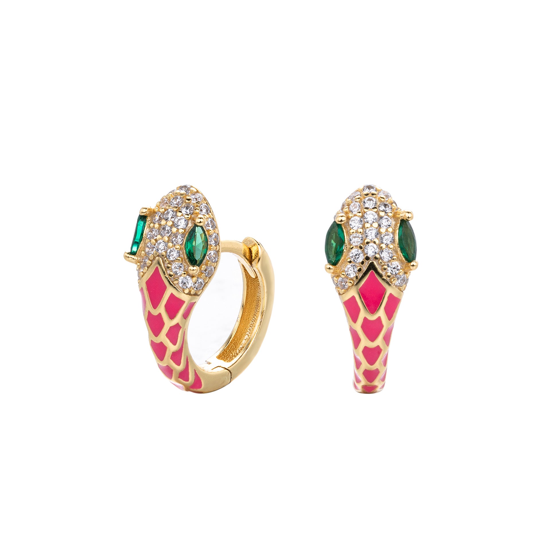 Wholesale s925 Sterling Silver Snake Ear Buckle Color Oil Drop Earrings