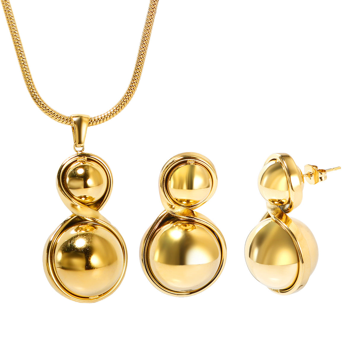 Wholesale Stainless steel stud earrings and necklace