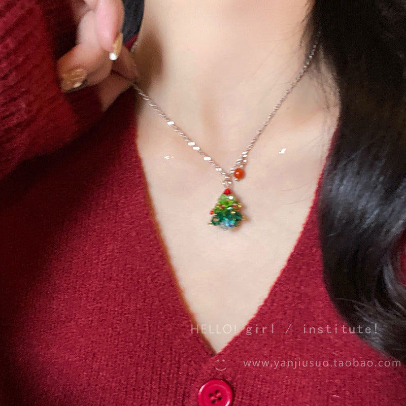 Wholesale Christmas tree necklace choker necklace long necklace