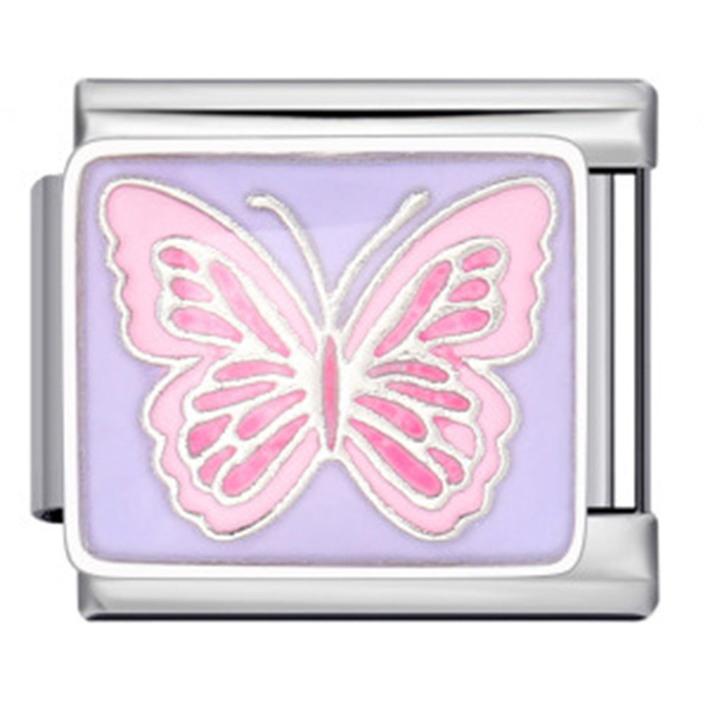 Wholesale 5pcs Italian Charm Bracelet 9mm DIY Splicing Bowknot Cherry Stainless Steel Composable Bracelet