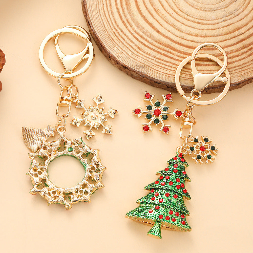 Wholesale Red Christmas Tree Rhinestone Keychain – Trendy Car Key Accessory Gift