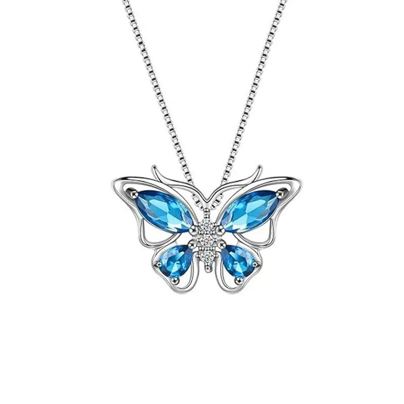 Wholesale Butterfly Rhinestone Crystal Alloy Ring Necklace Earrings ACC-NE-XunOu011