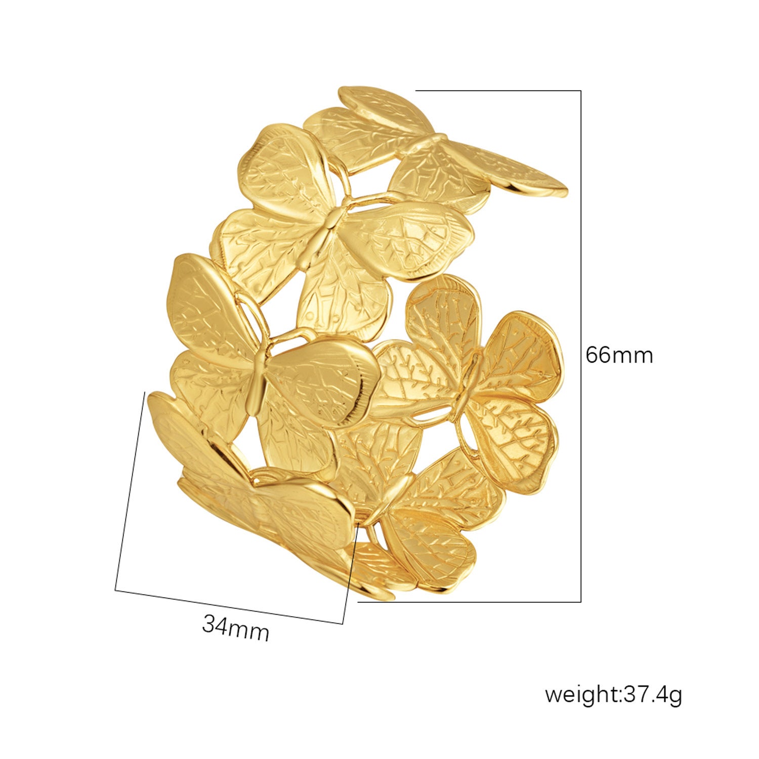 Wholesale Stainless Steel Open C Shape Bangle 18K Gold Plated Fashion Jewelry for Gift Boutique Resale