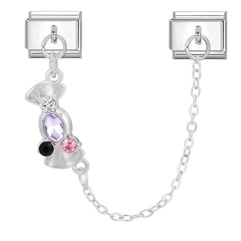 Wholesale Italian Charm Bracelet 9mm DIY Splicing Double Pendant  Stainless Steel Composable Bracelet