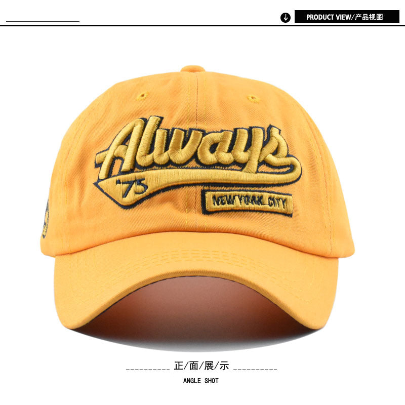 Wholesale  75 washed baseball cap old letter embroidered cap