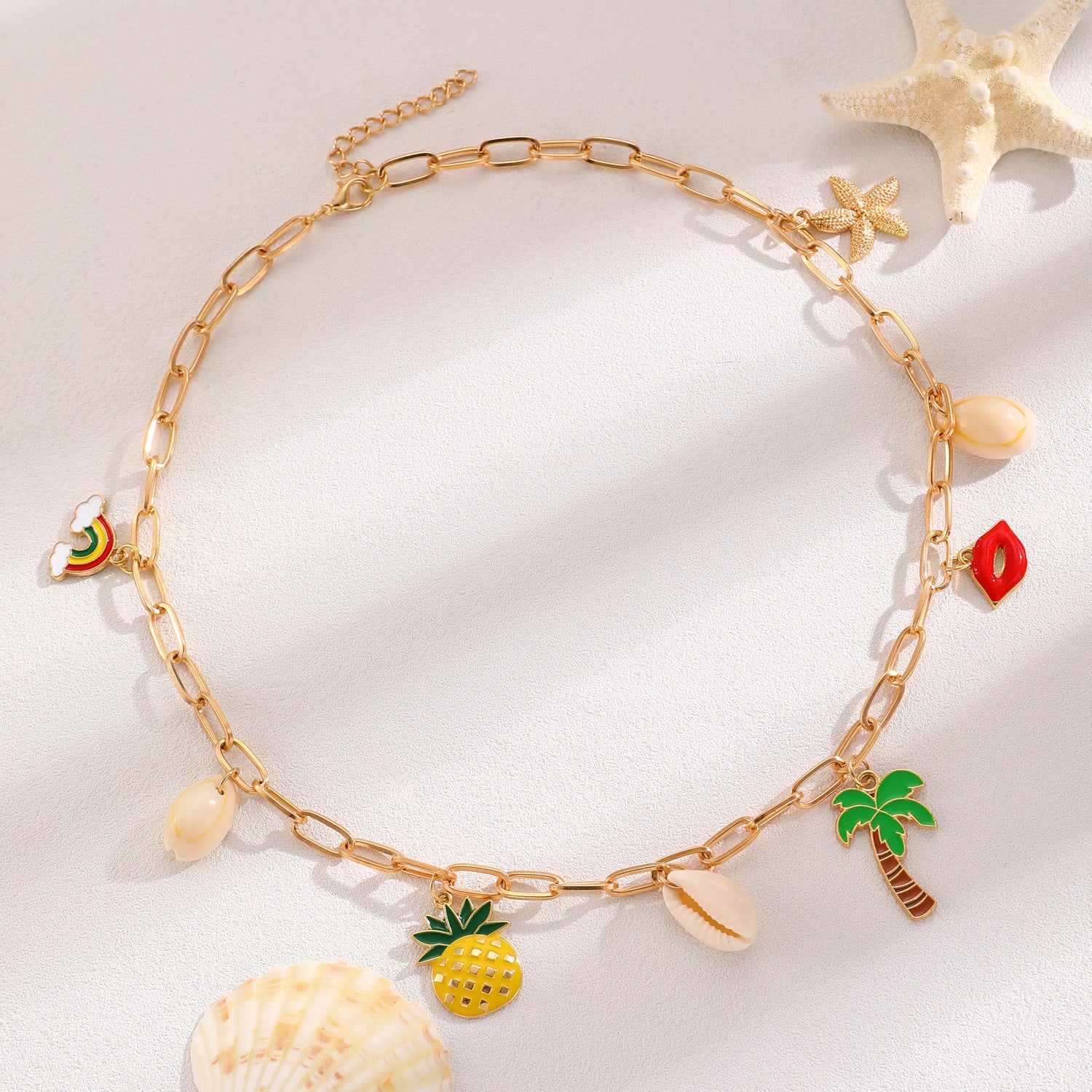 Wholesale Bohemian Summer Beach Shell Necklace And Bracelet Set Faux Pearl Starfish Conch Women S Fashion Jewelry Accessory
