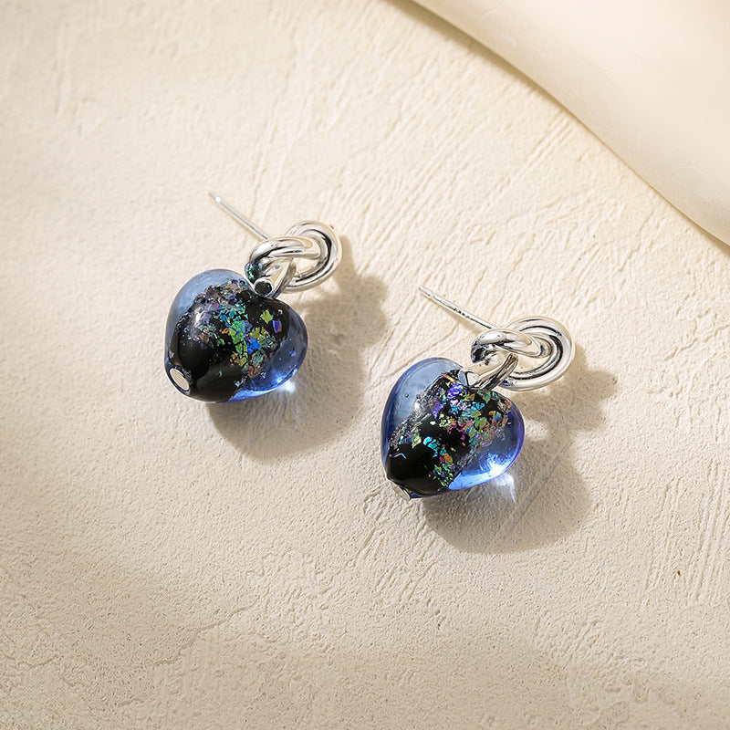 Wholesale Blue Heart Earrings