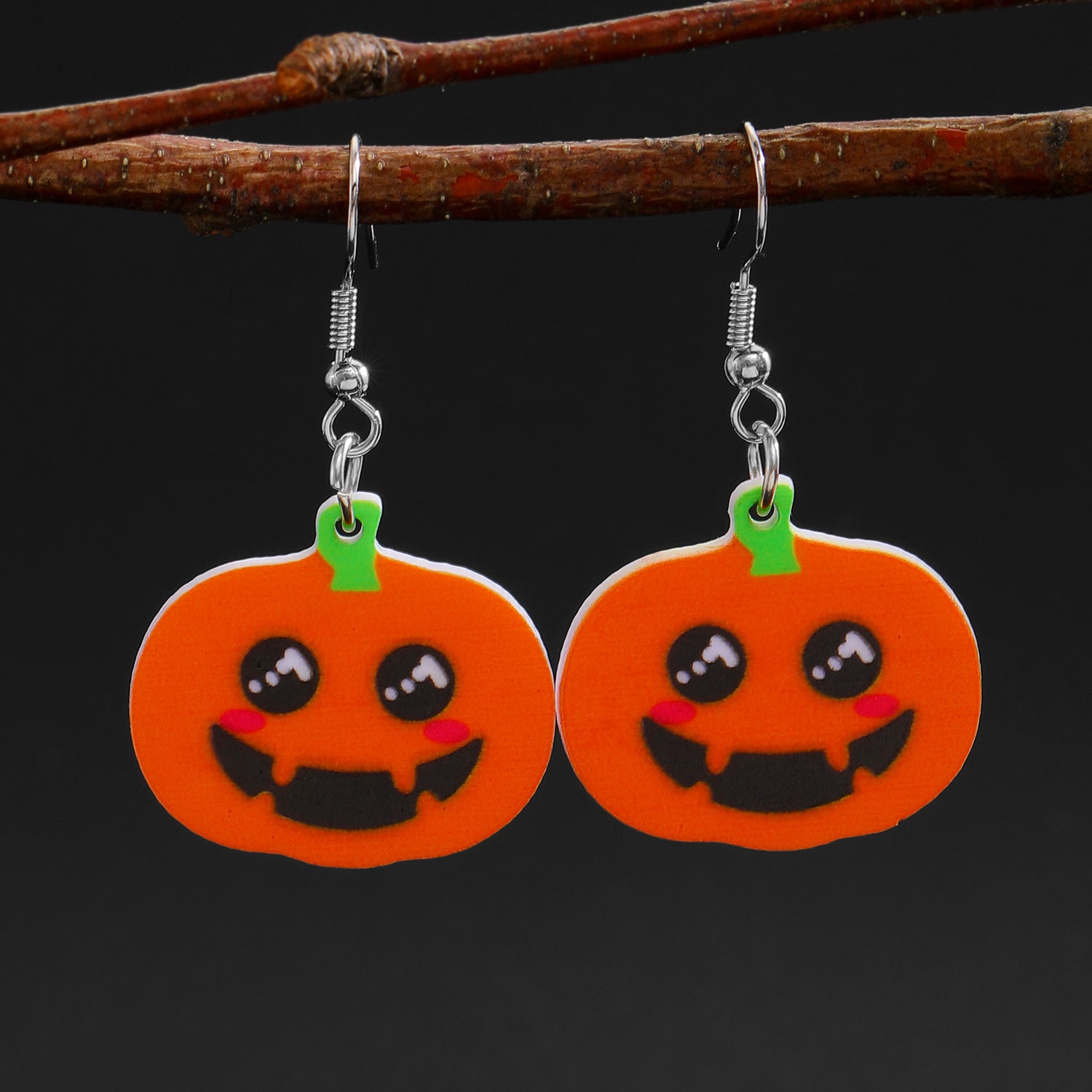 Wholesale Acrylic  Pumpkin Witch Hat Cartoon Earrings Jewelry Accessory Gift