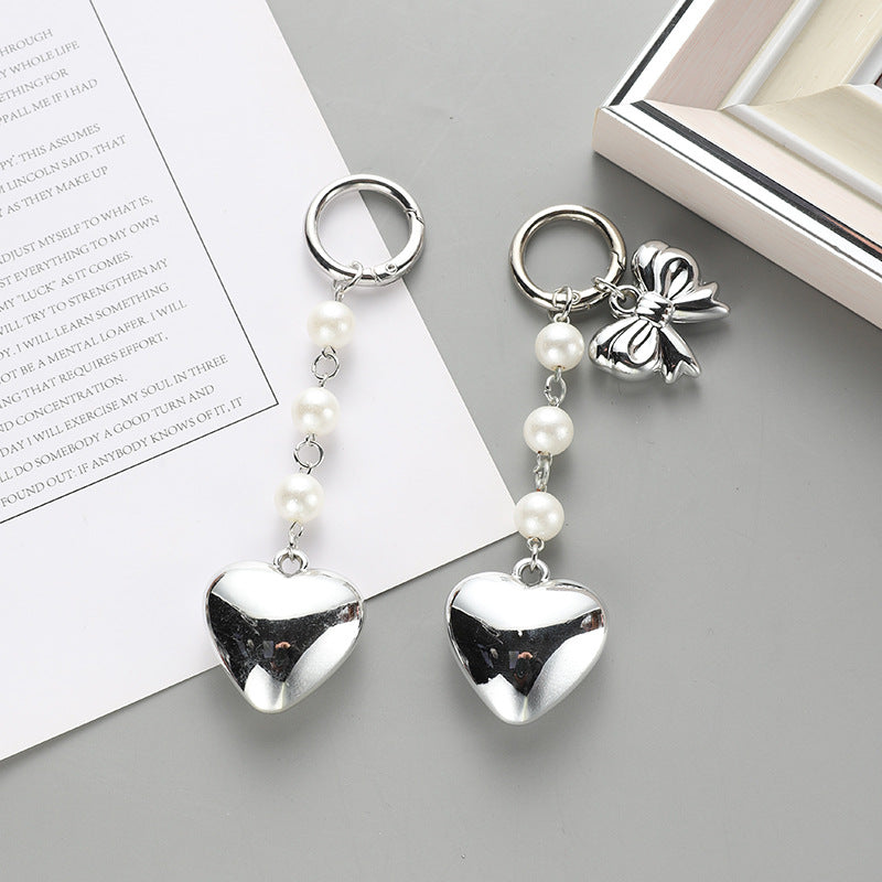 Wholesale Pearl butterfly metal keychain