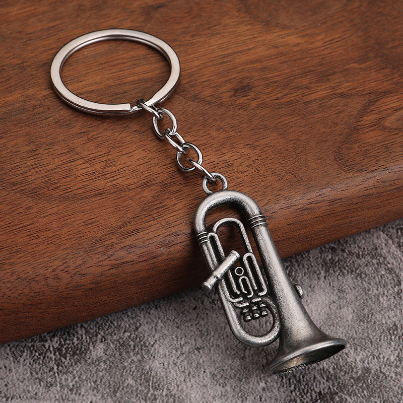 Wholesale Mini Musical Instrument Saxophone Metal Keychain