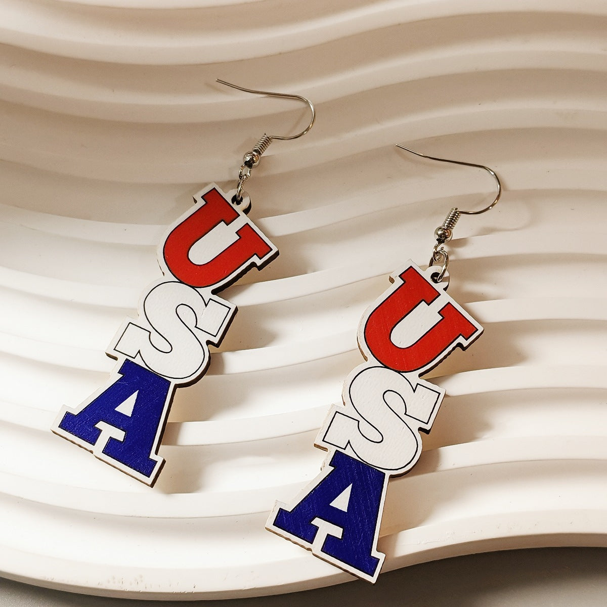 Wholesale  love glasses American flag earrings