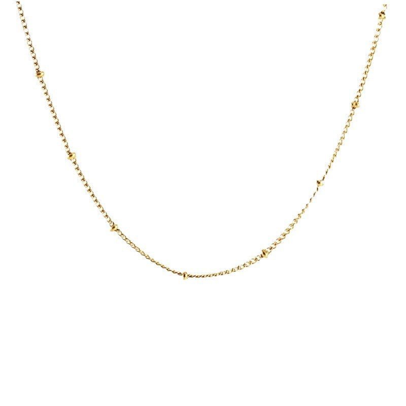 Wholesale 18K stainless steel  square pearl chain necklace