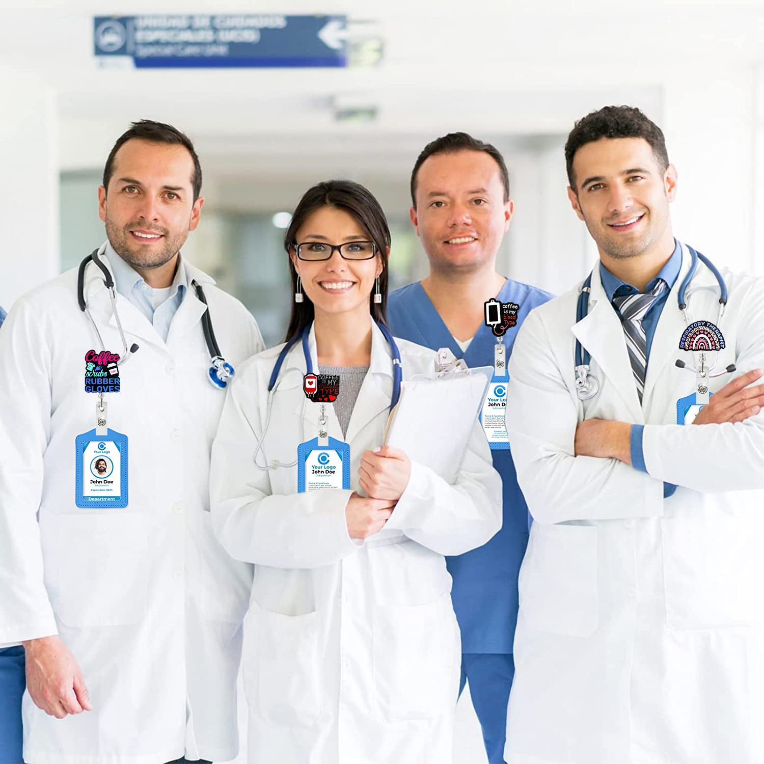 Wholesale Rainbow Coffee Cup Infusion Bag Acrylic Badge Scroll Retractable Keychain Badge Reels ACC-KC-ChiHai012