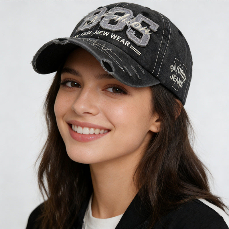 Wholesale Casual 1985 Letter Embroidered Distressed Cotton Baseball Cap For Everyday Summer Outdoor Style