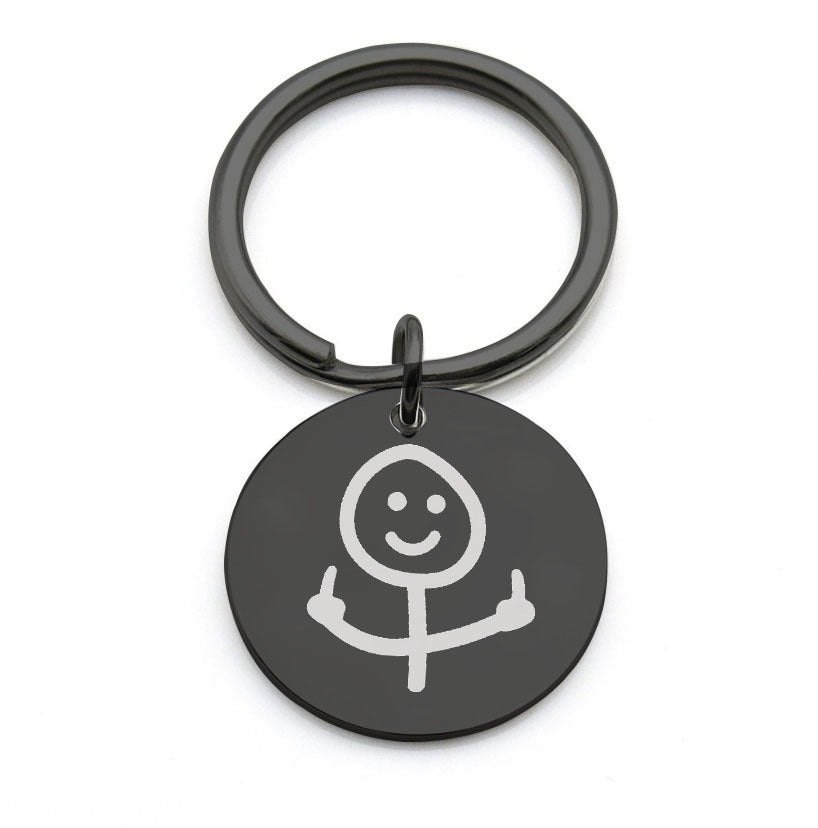 Wholesale Stainless Steel Funny Graffiti Stickman Keychains Necklace