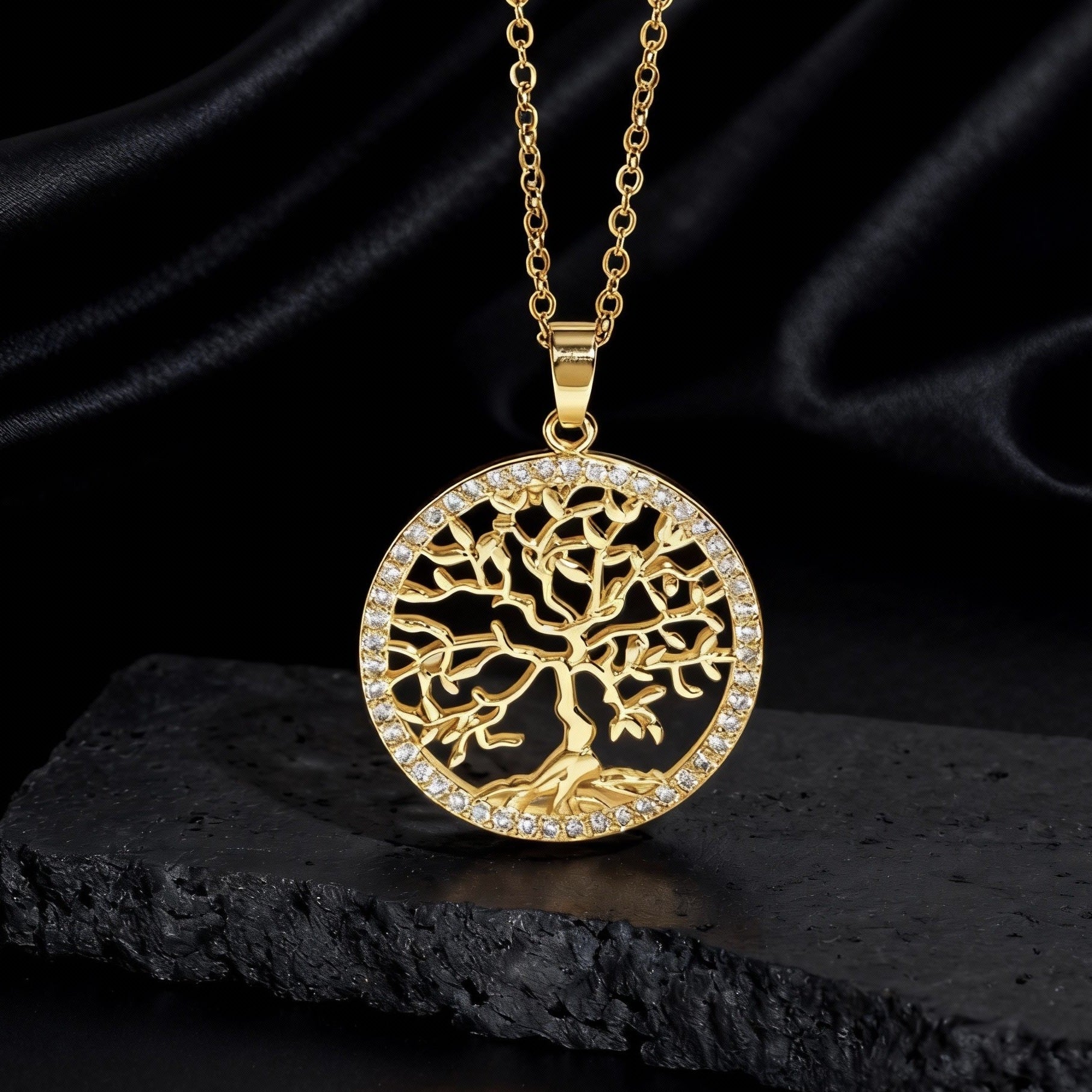 Wholesale Copper Tree Of Life Hollow Pendant Necklace For Women Chic Collarbone Chain Stylish Jewelry Accessory For Gift And Resale