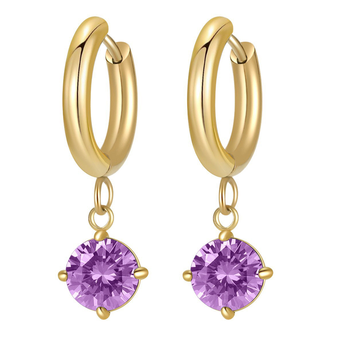 Wholesale Titanium steel zircon pendant earrings