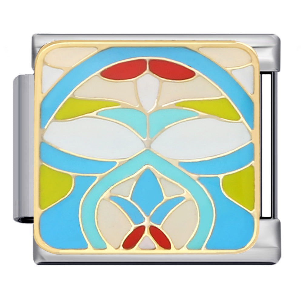 Wholesale Italian Charm Bracelet 9mm DIY Splicing Removable Arabic Culture Stainless Steel Composable Bracelet