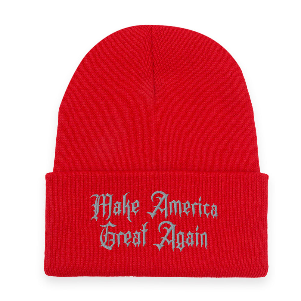 Wholesale Embroidered Gothic Dark Knitted Beanie