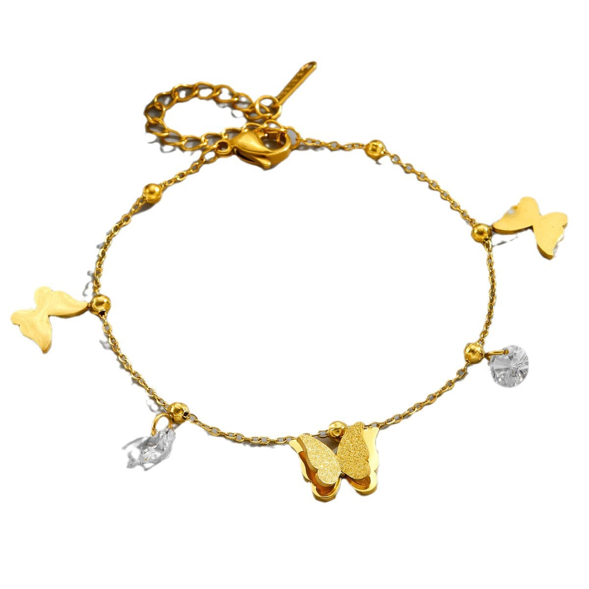 Wholesale frosted three-dimensional butterfly zircon bracelet