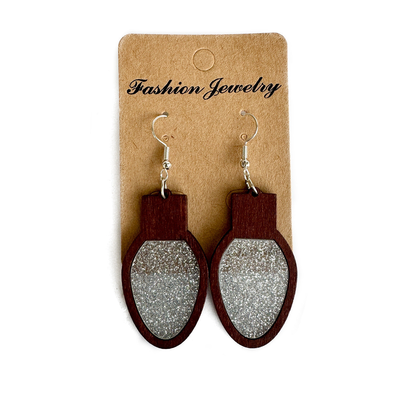 Wholesale Fashion Christmas Acrylic Earrings Geometric Wood Inlay With Shiny Multicolor Accents Women S Party Jewelry Accessory