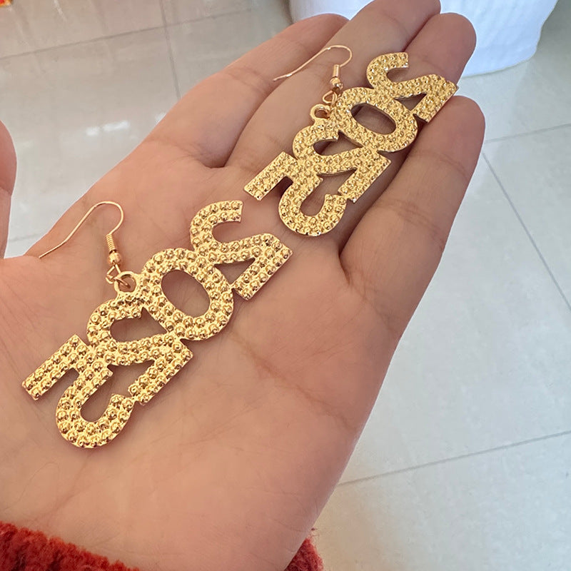 Wholesale  2025 Digital Alloy Earrings