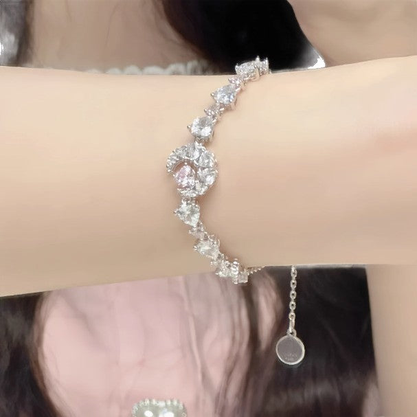 Wholesale  Electroplated Dreamy Bracelet with Heart and Moon Design