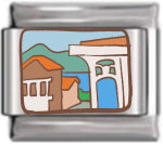 Wholesale Italian Charm Bracelet 9mm DIY Splicing Coffee Villa Stainless Steel Composable Bracelet