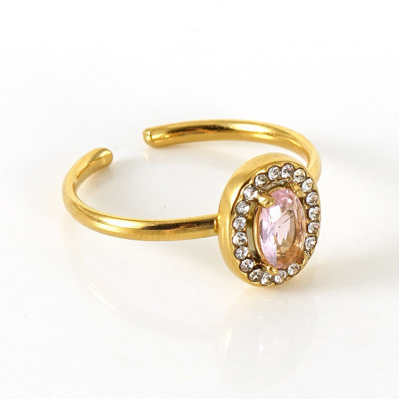 Wholesale Stainless steel zircon ring