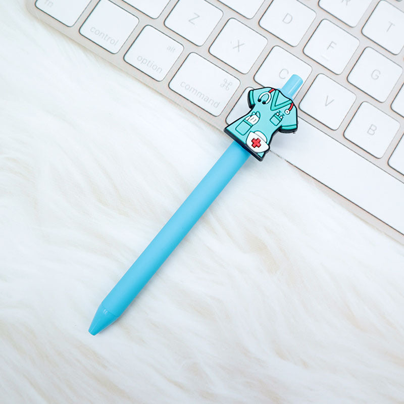 Wholesale  Cartoon PVC Creative Solid Color Doctor Medical 0.5 Pen Press Gel Pen