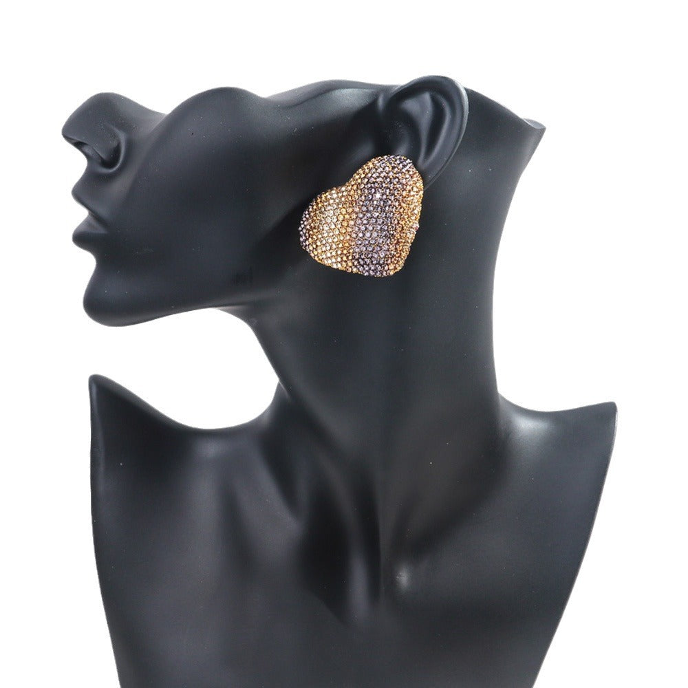 Wholesale Gradient Color Rhinestone Metal Earrings ACC-ES-ChouD004