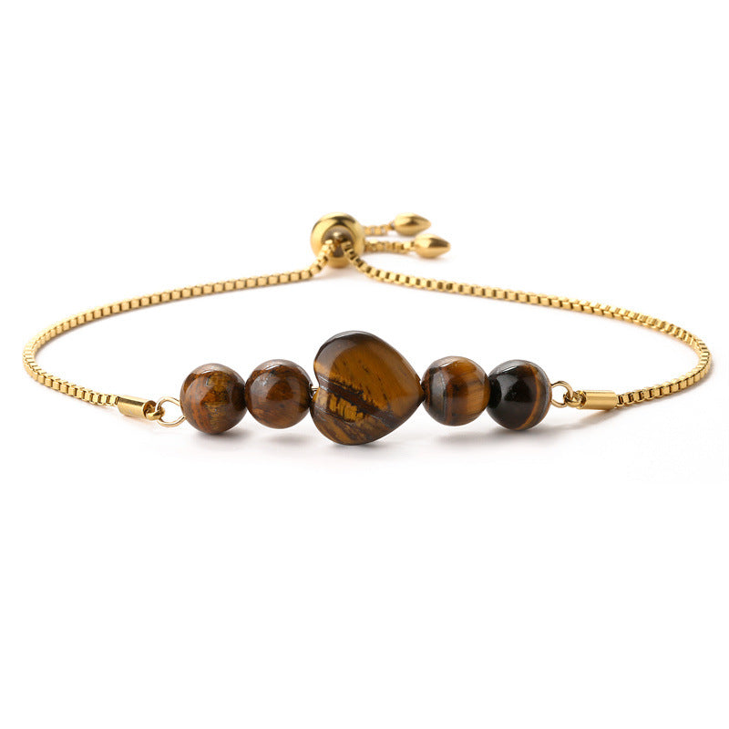 Wholesale Gold Plated Copper Heart Beaded Bracelet Minimalist Unisex Jewelry Accessory For Everyday Wear And Gifting