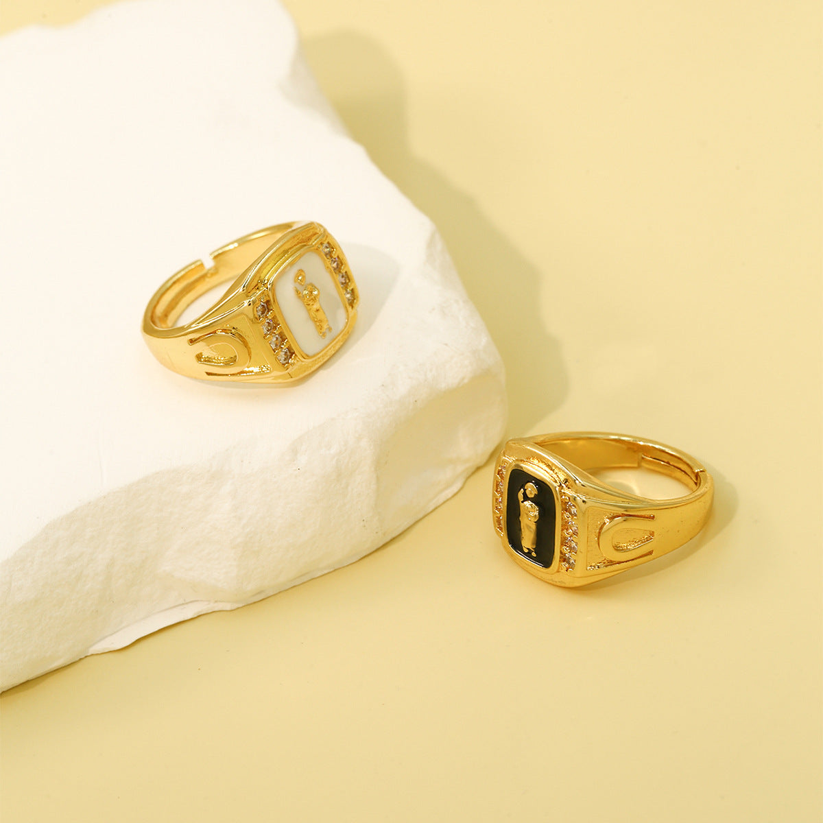 Wholesale Cross-Border Vintage Championship Ring Jordan Basketball Ring Men' s Stylish and Bold Copper Inlaid Zircon Hot-Selling