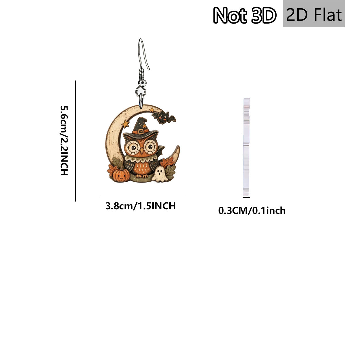 Wholesale  Moon Owl Wooden Earrings Retro Cartoon Party Fashion Accessory Boutique Resale