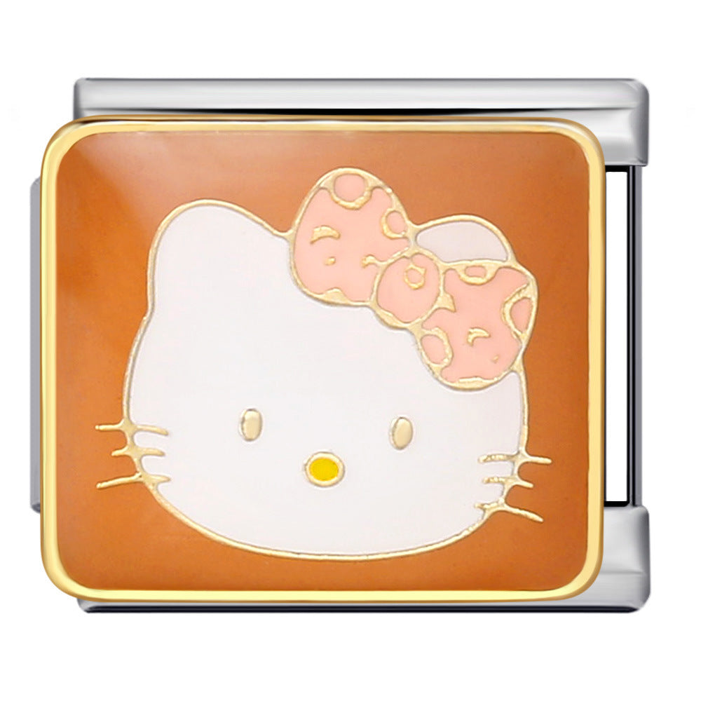 Wholesale Cute cartoon Italian module bracelet titanium steel welding oil dripping DIYCharms