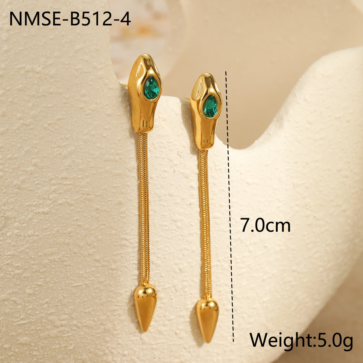 Wholesale Snake-shaped thin snake chain stainless steel necklace with zircon clavicle chain