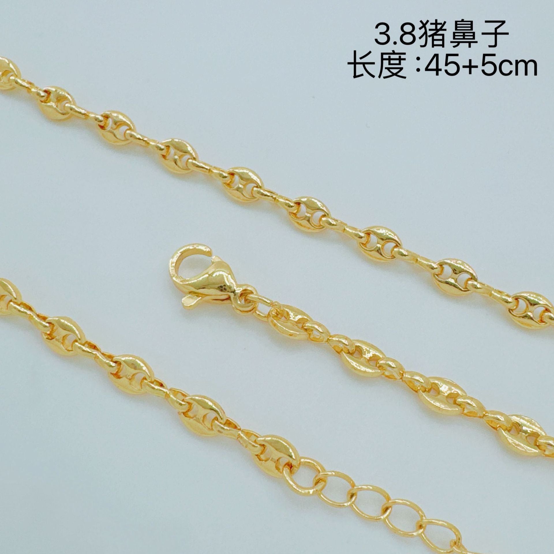 Wholesale Retro Gold Plated Copper Twist Necklace Chain for Layering Jewelry Accessory