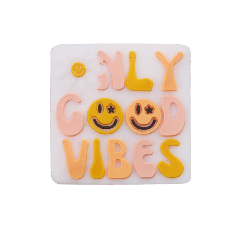 Wholesale 10pcs Cartoon Smiley Squares Silicone Beads Focal Beads DIY Beadable Pen Accessories ACC-BDS-GuangTian015