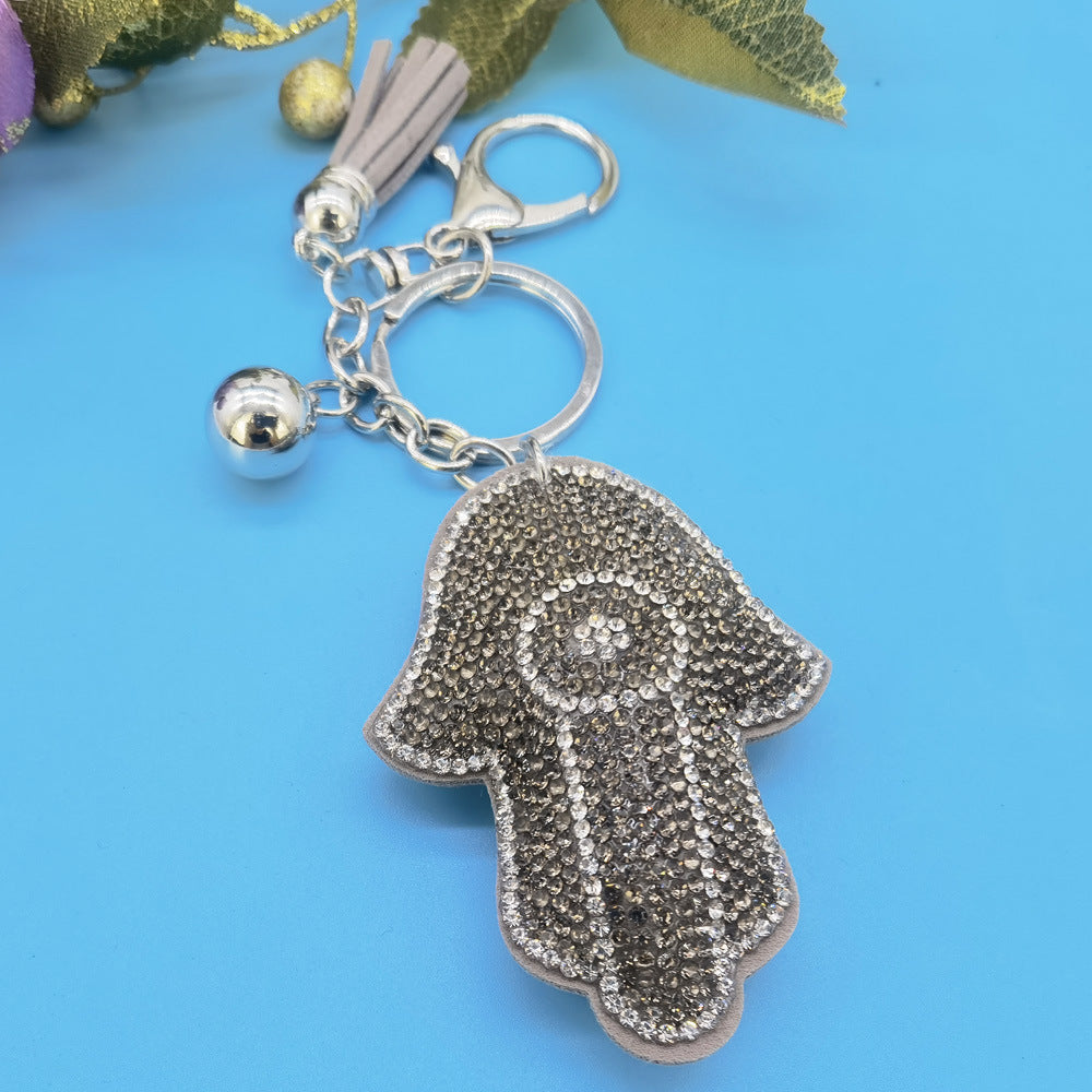 Wholesale Creative rhinestone Palm rhinestone keychain tassel diamond keychain