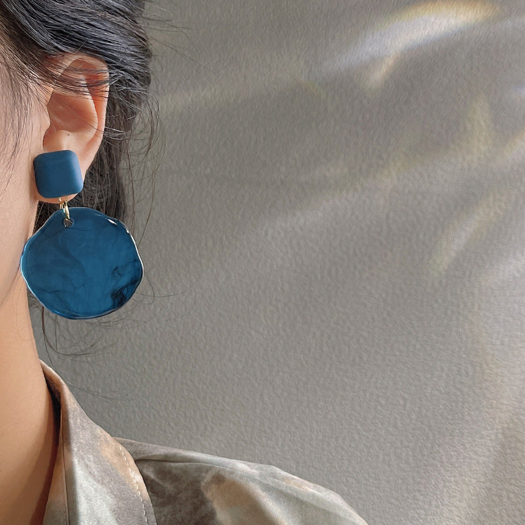 Wholesale Blue Oil Dripping Acrylic Earrings ACC-ES-Eryu008