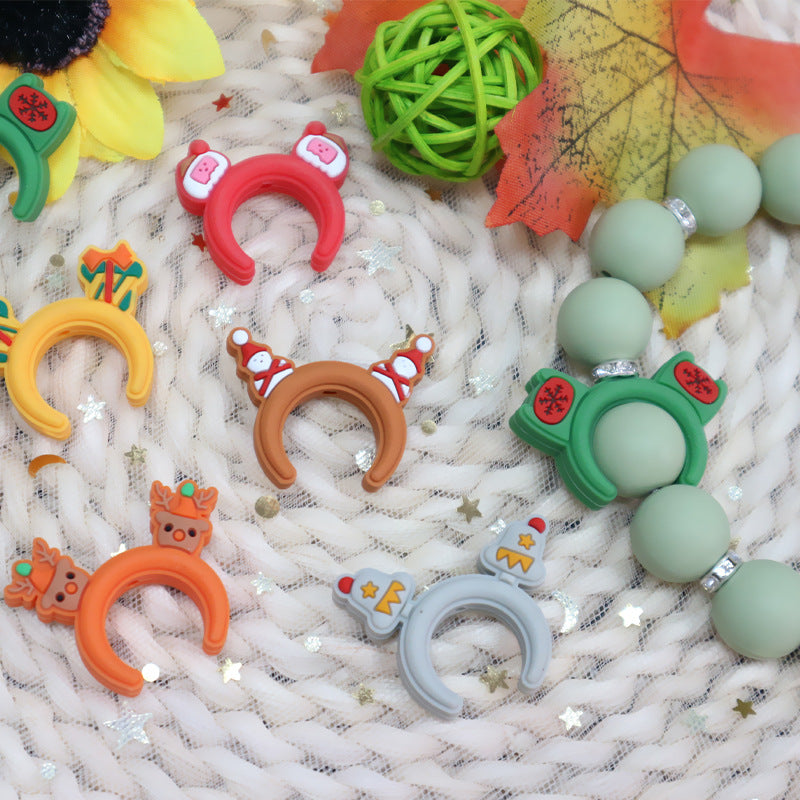 Wholesale 50pcs Christmas Silicone Beads Focal Beads DIY Beading Accessories ACC-BDS-JIaHao012