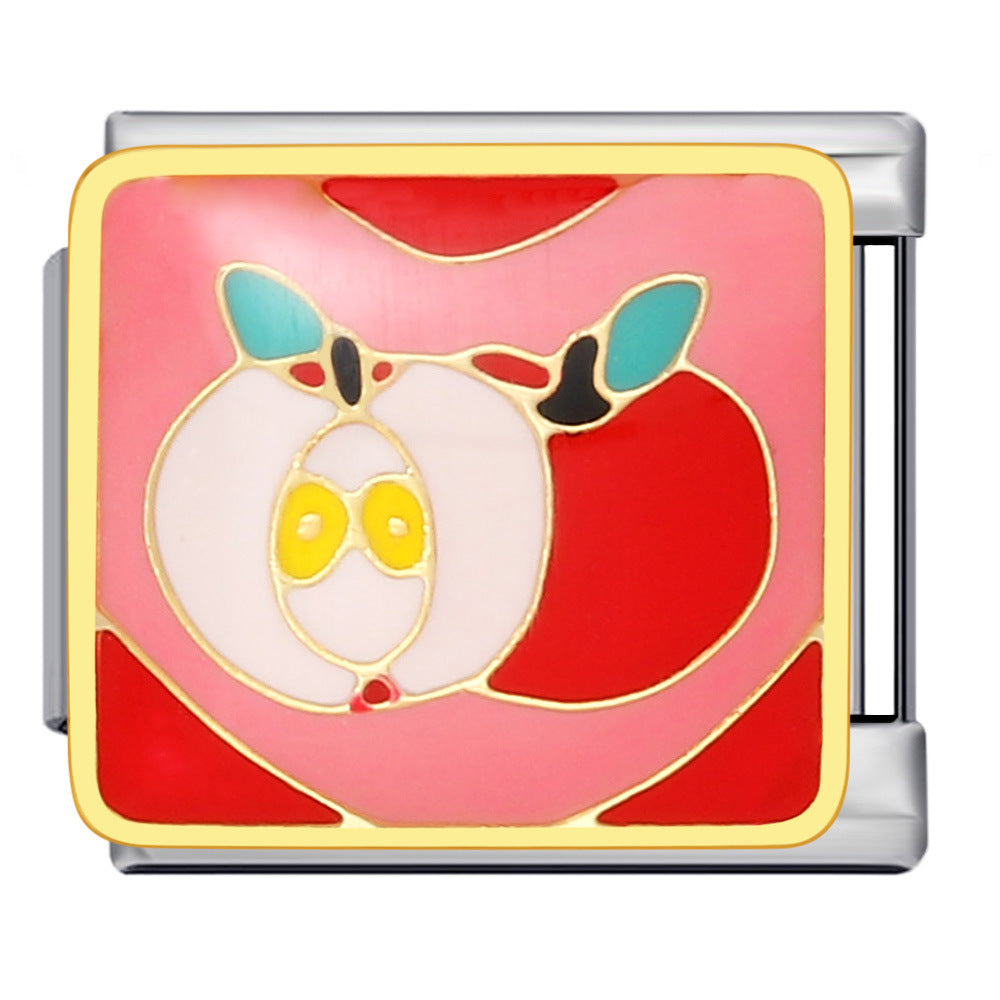 Wholesale Italian Charm Bracelet 9mm DIY Splicing Removable Fruit Series Stainless Steel Composable Bracelet